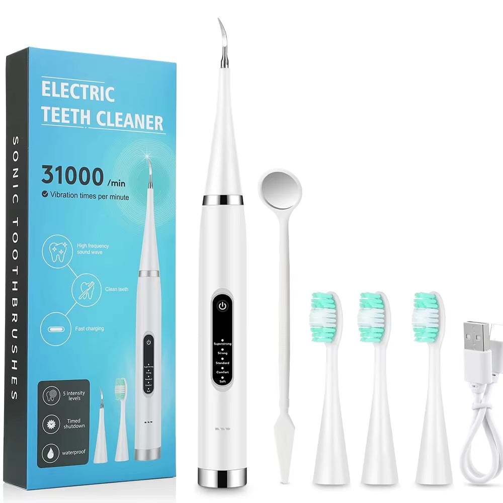 Quitasarro eléctrico blanco con cabezales de cepillo extra