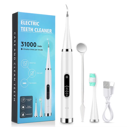 Limpiador dental eléctrico DentaLimpio Pro blanco con su caja